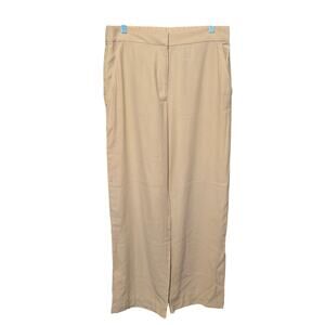 H&M Dress Pants Womens 12 Tan High Rise Straight Leg Classic Normcore Neutral